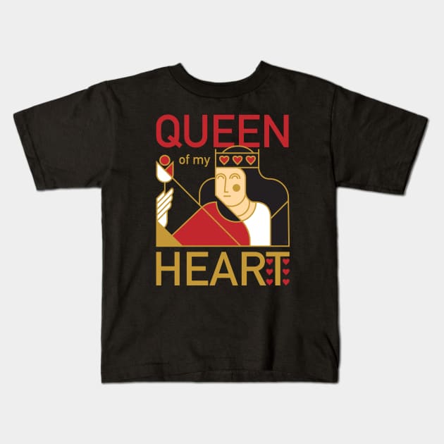 Queen Of My Heart Kids T-Shirt by dojranliev